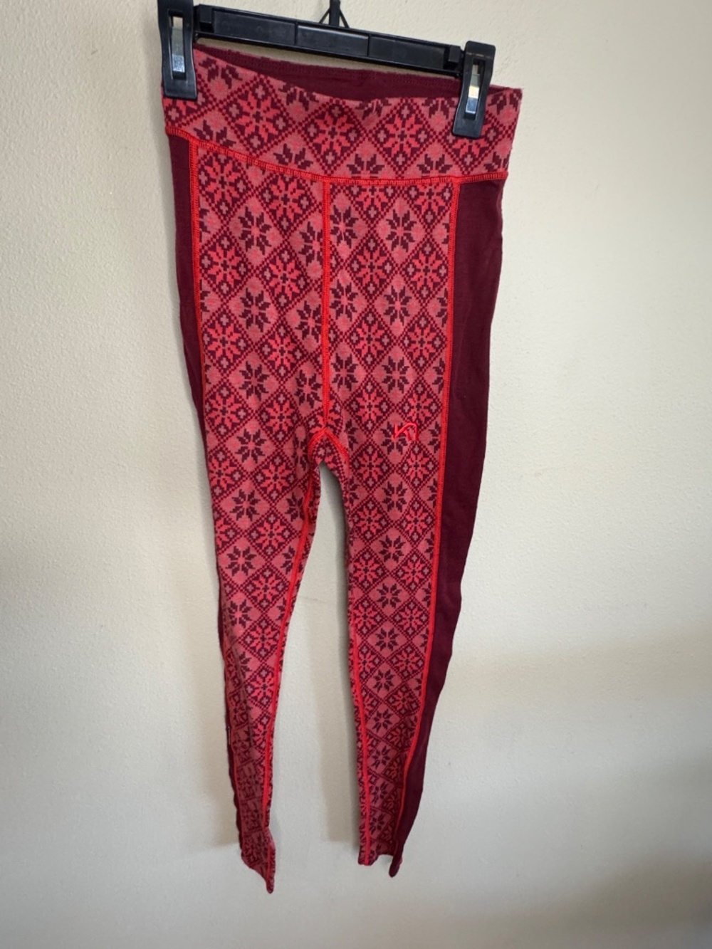 Kari Traa Rose Base Layer Set - 100% Merino Wool - Rouge Red. XS - Picture 8 of 15